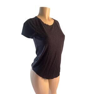 Women 8 Lululemon Short Sleeved Black Splatter Star Print Tee T-Shirt Top